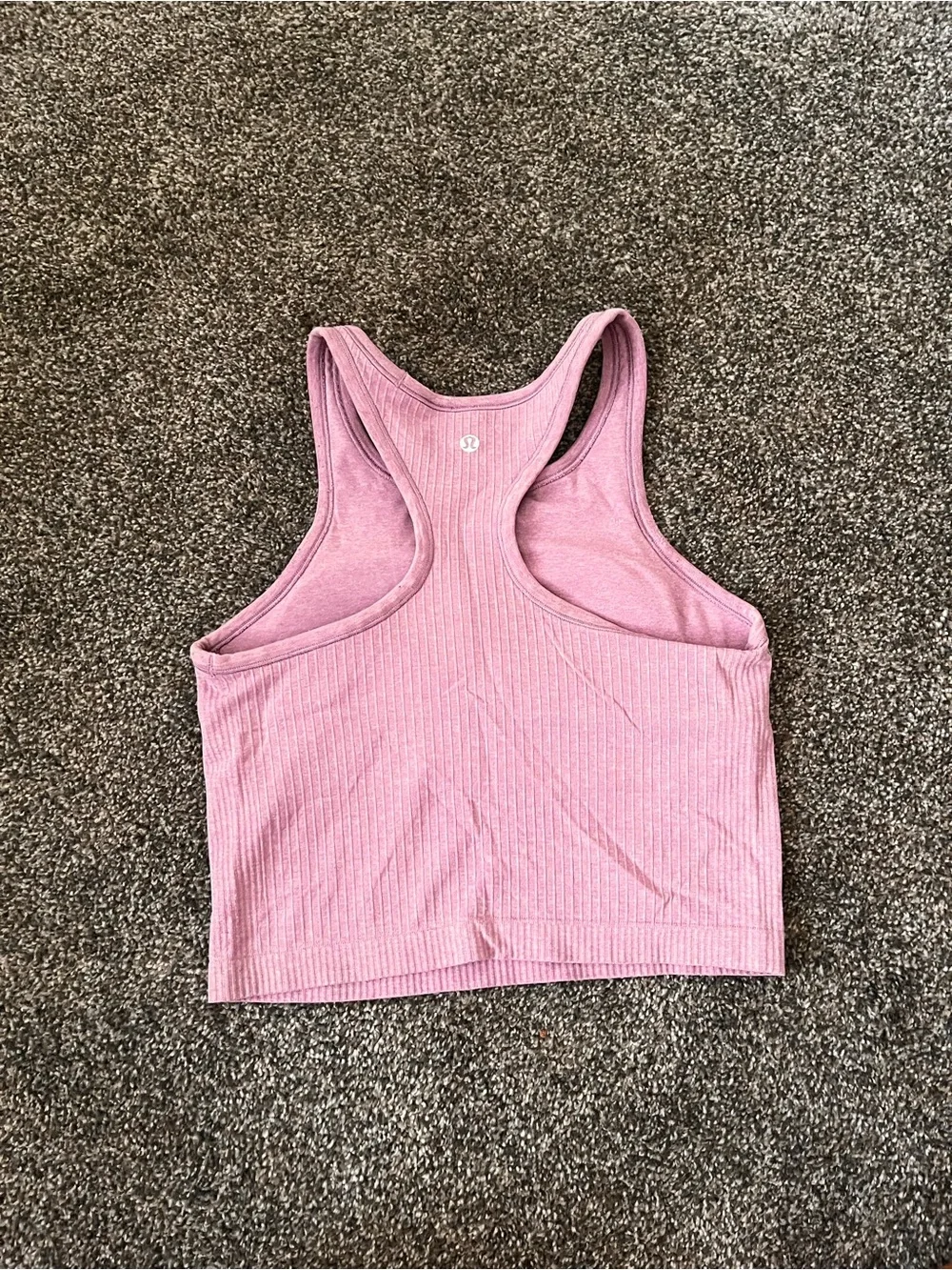 Lululemon Ribbed Pink Crop Tank Top